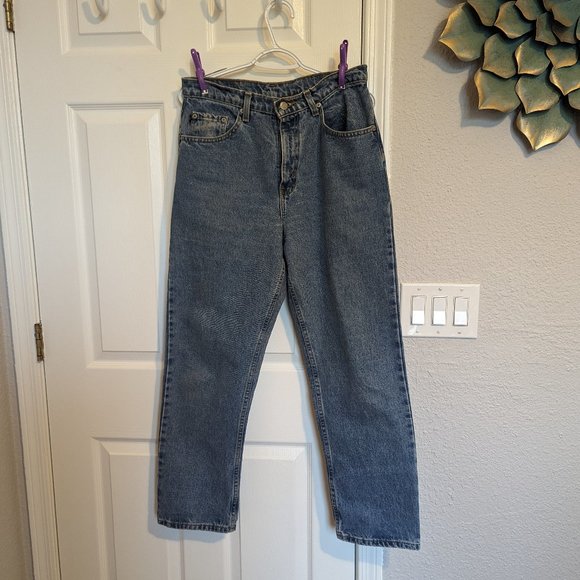 90s RALPH LAUREN | CLASSIC COTTON JEANS | Stonewash | 12 | EUC | Straight Leg - Picture 2 of 8